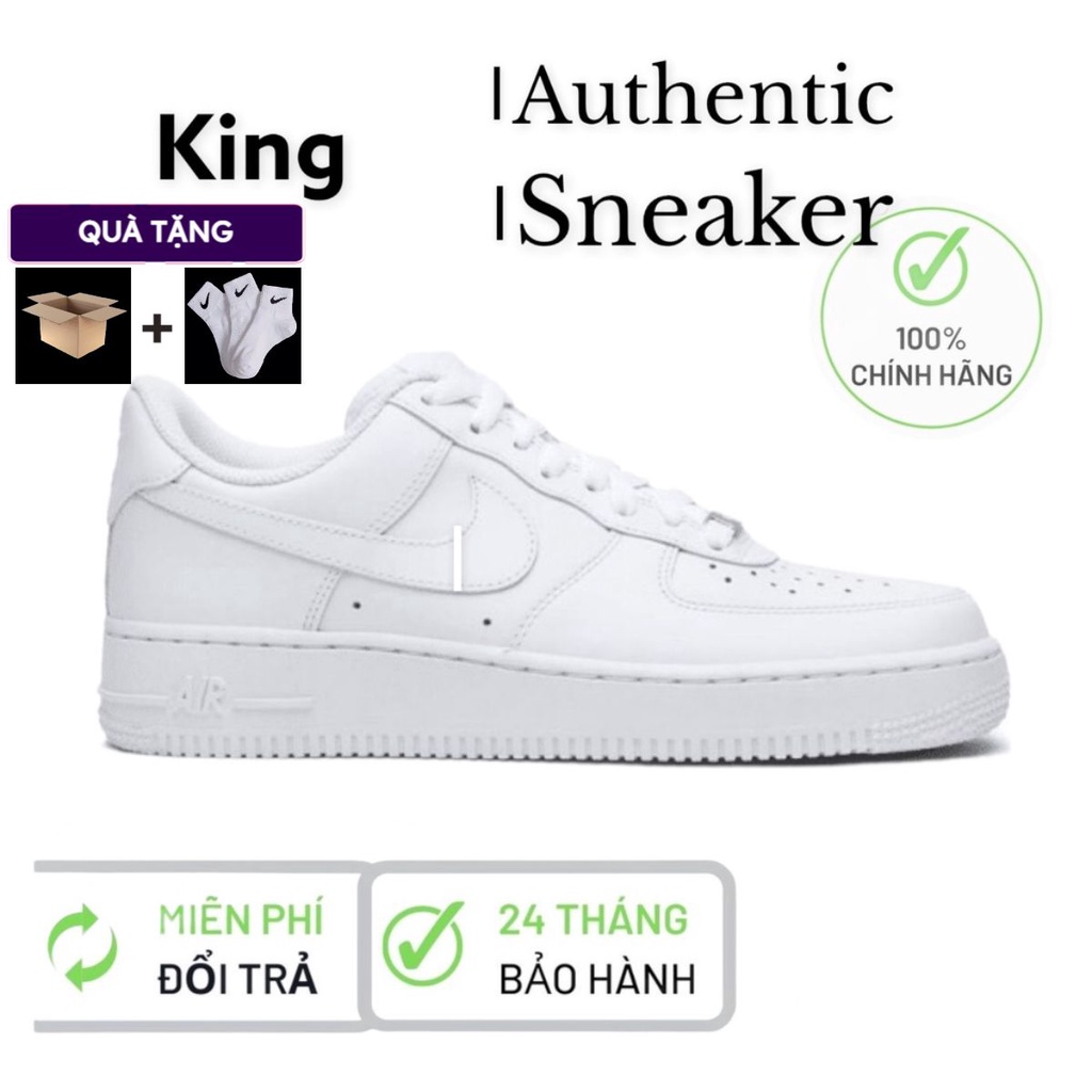 Giày_Nike AF1 Trắng, Giày_Nike Air Force 1 Full Trắng Cao Cấp Full Size Nam Nữ ( Full BILL BOX )-king