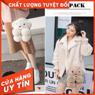 Túi xách - balo thú bông Gấu Béo (Hàng sẵn)