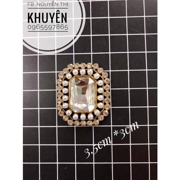 Phụ kiện mặt đá hình chữ nhật