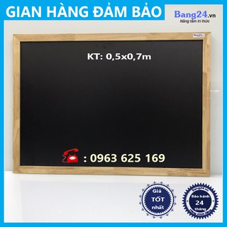 Bảng Menu Đen Khung Gỗ ; KT: 0,5x0,7m (Tặng kèm 1 bút dạ quang, 1 hộp phấn màu và 1 xóa bảng)