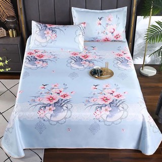 Ga Giường Vải Lụa Lạnh Bộ 3 Món , Ga Trải Giường Lụa Lạnh