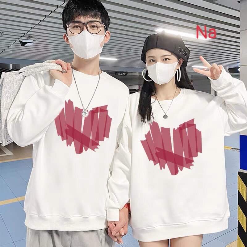 Áo nỉ bo cotton trái tim NA12