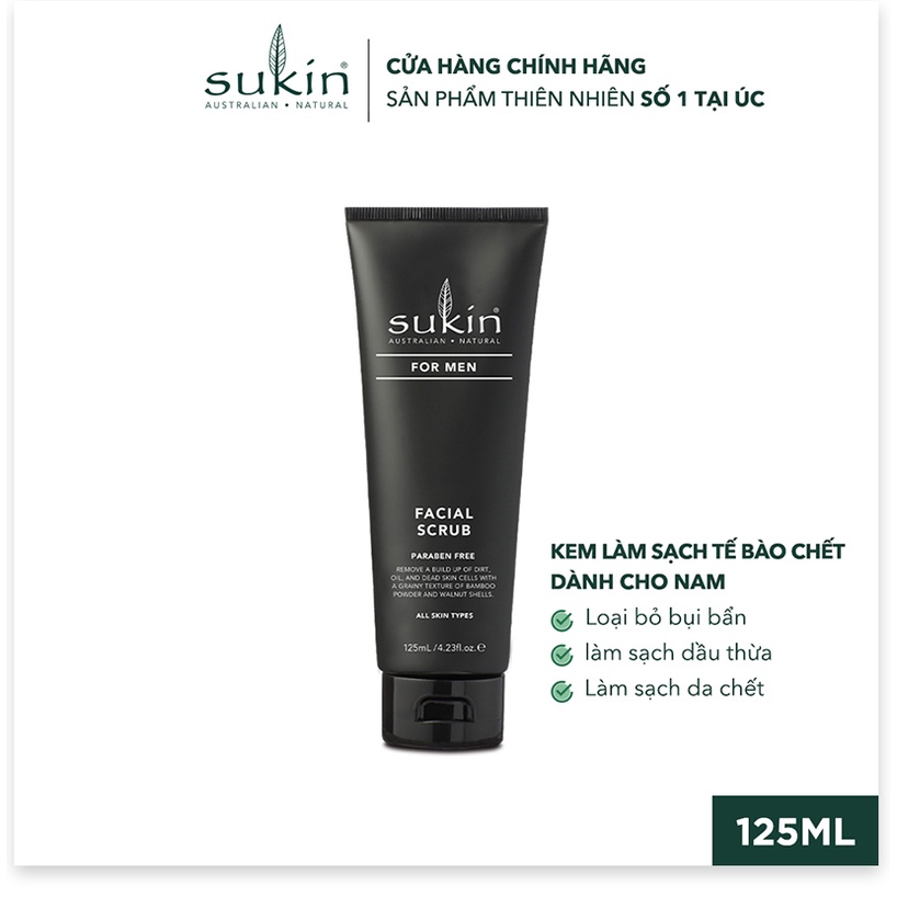 Kem Làm Sạch Tế Bào Chết Dành Cho Nam Sukin For Men Facial Scrub 125ml SU41TTCRN - SUKINVN - TT CIRINO