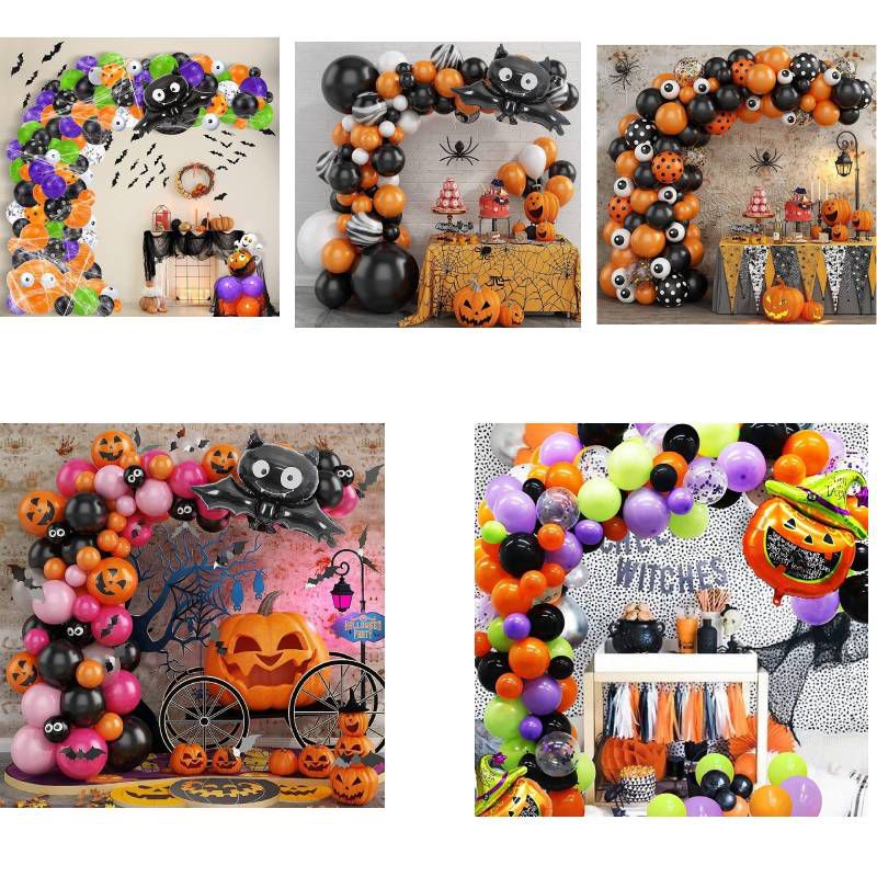 Set vòm bong bóng nhiều màu sắc 2022 dành cho trang trí tiệc tùng sinh nhật trẻ em halloween