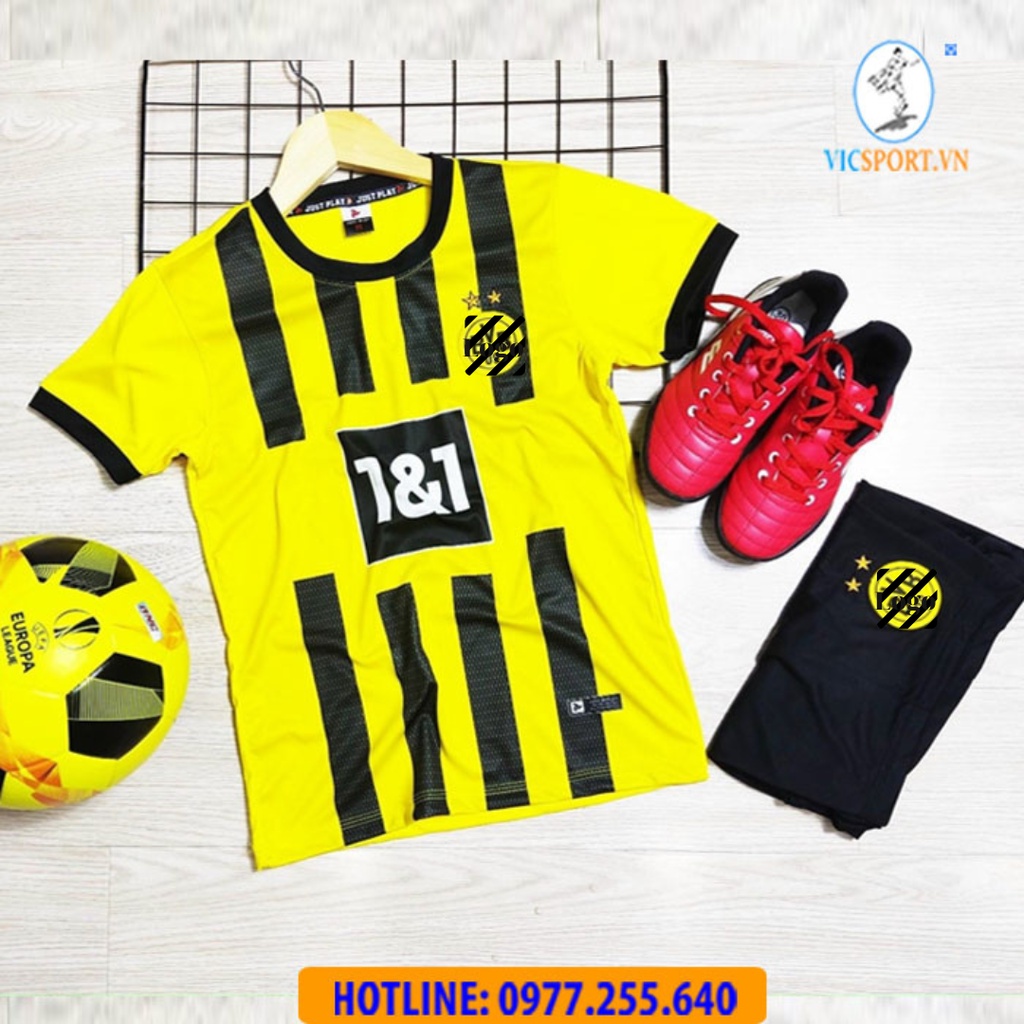 Áo Bóng Đá Trẻ Em, Quần Áo Đá Banh Cho Bé CLB DORTMUND mùa 2022 - 2023 Thun Lạnh - Vicsport