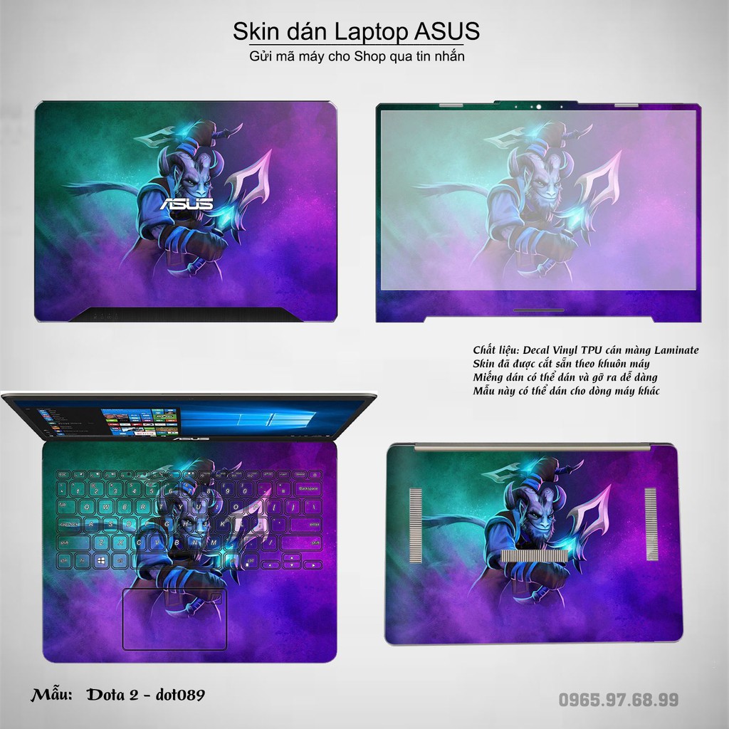 Skin dán Laptop Asus in hình Dota 2 bộ 15