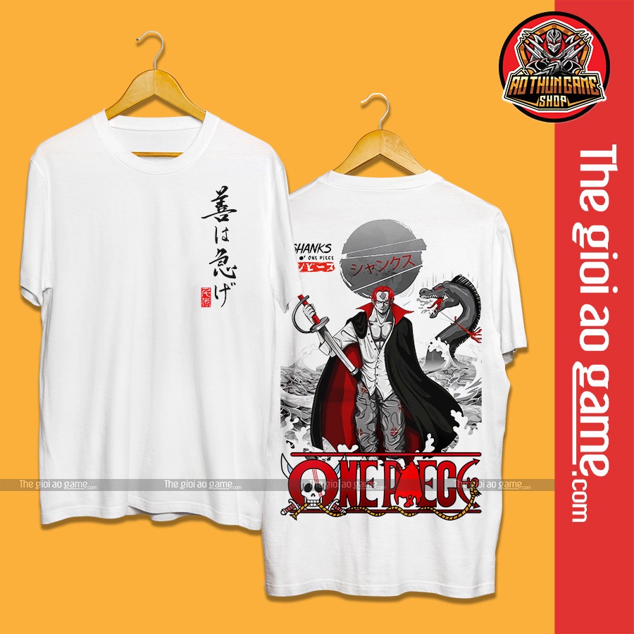 Áo one piece Shanks nam nữ Áo thun one piece Shanks trắng đen form rộng unisex cotton co giãn thoáng mát TGAG 01