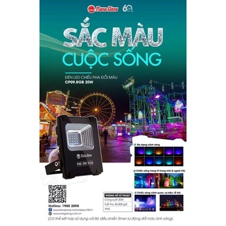 Đèn chiếu pha led đổi màu Rạng Đông 20w RGB