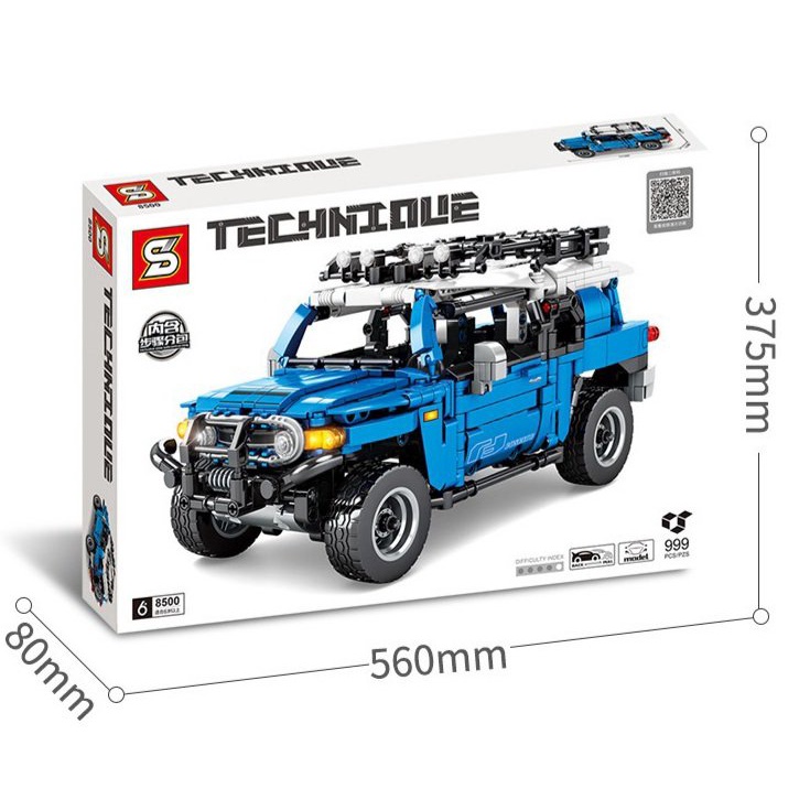 Đồ chơi lắp ráp ô tô Offroad xe địa hình Toyota xanh xếp hình SY 8500