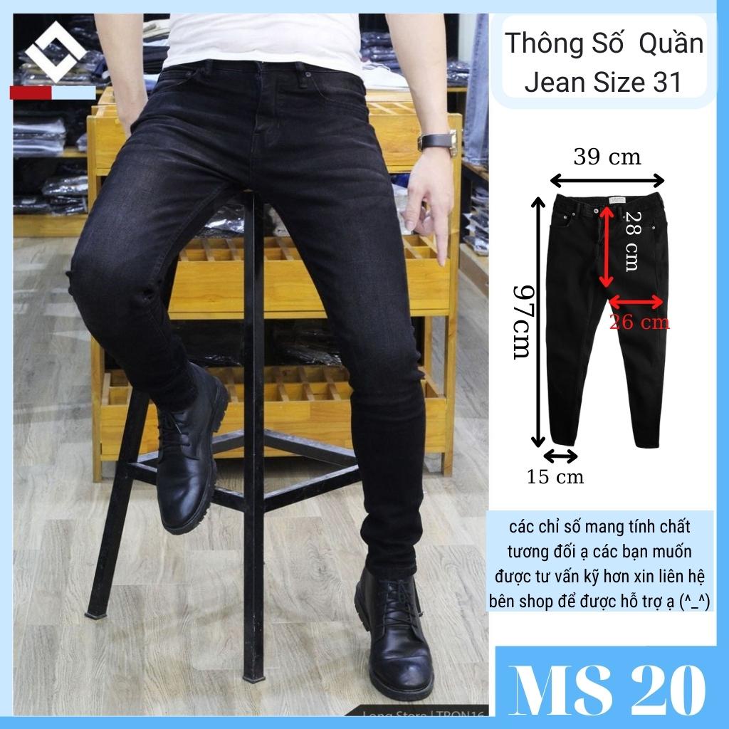 Quần jean nam xanh trắng không rách gối chất bò cao cấp co dãn 4 chiều đẹp from dáng rin skinny YuMy JM338