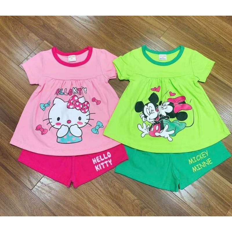 Bộ bé gái cotton cộc tay Gymboree bánh bèo cotton xuất đẹp mát