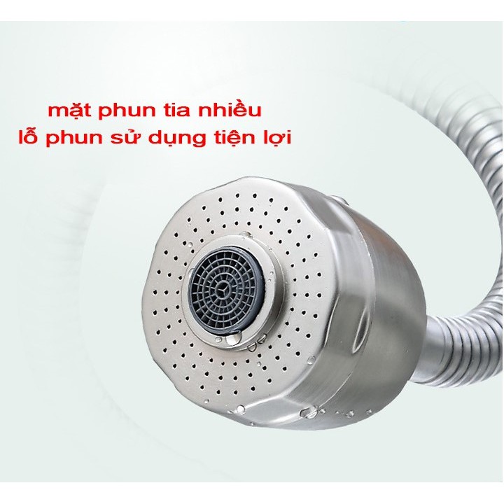 Vòi rửa chén nóng lạnh inox 304 Astosi bề mặt màu inox mờ cần lò xo dẻo uốn mềm 2 chế độ