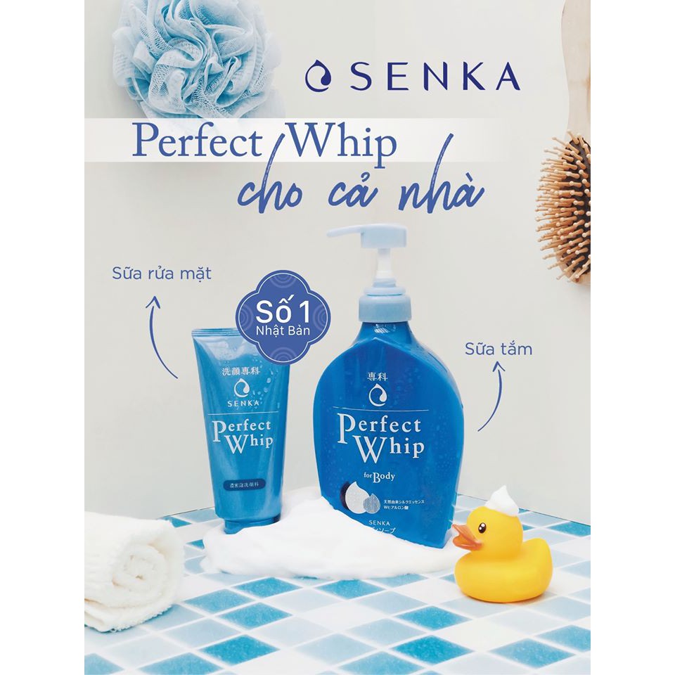 Sữa Tắm Dưỡng Ẩm SENKA 500ml Perfect Whip For Body - Perfect Bubble For Body Sweet Floral Chính Hãng