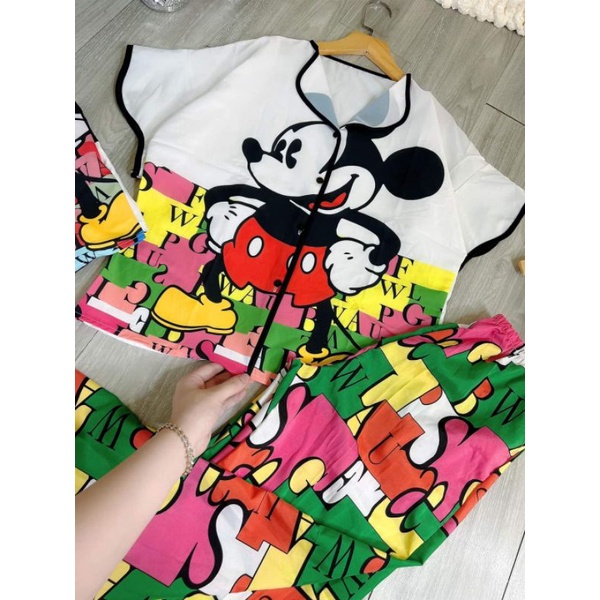 set đồ xanh/đỏ thun cotton dày dặn
