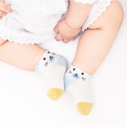 Set 5 đôi tất lưới cho bé, tất cổ ngắn cho bé nằm điều hòa, vớ cotton mềm mại cho bé