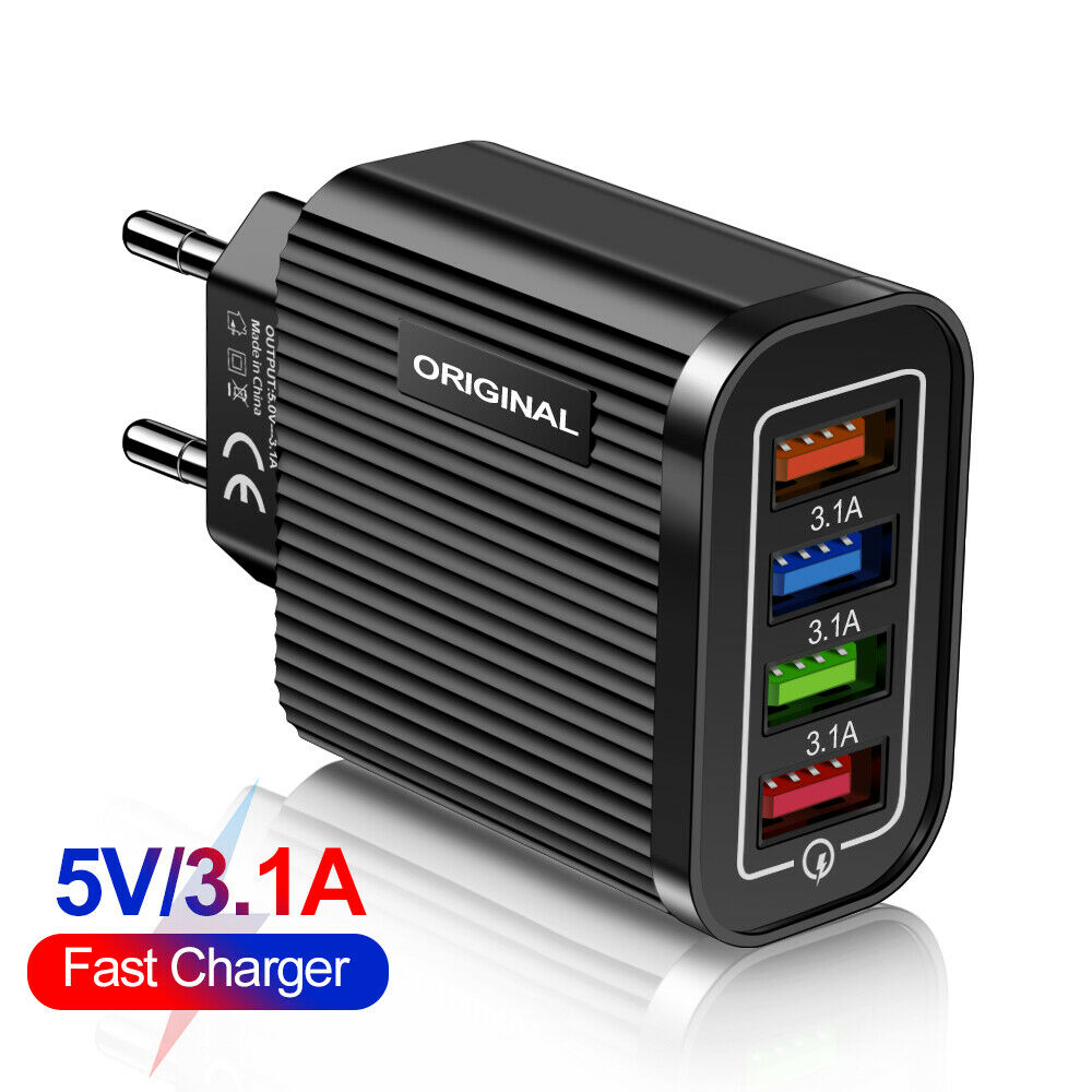 Củ Sạc Nhanh 4 Cổng Usb Gắn Tường