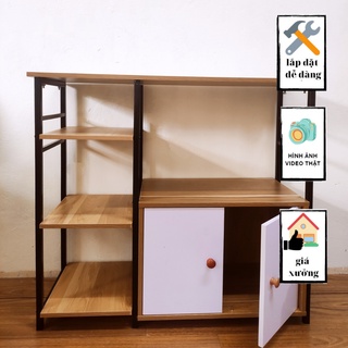 Kệ nhà bếp - kệ để lò vi sóng khung sắt sơn tĩnh điện sàn gỗ mdf cao cấp
