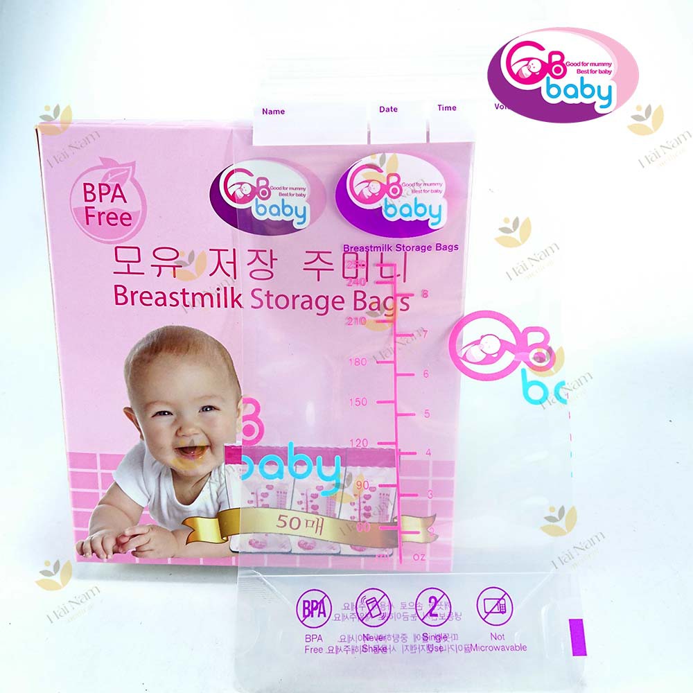  [Tặng 1 bút ghi chú] Hộp 50 túi trữ sữa GB Baby Hàn Quốc