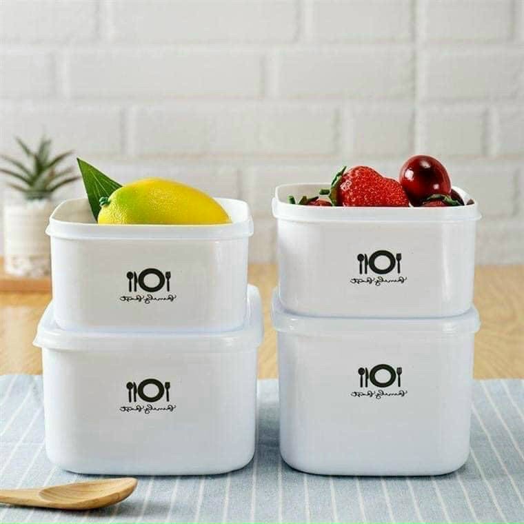 Combo 4 hộp đựng thực phẩm trữ đông tủ lạnh, tủ mát có nắp