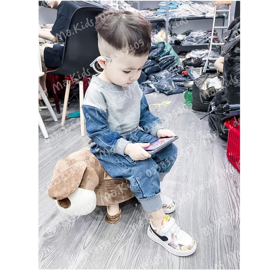 Sét thể thao quần jean túi hộp cho bé