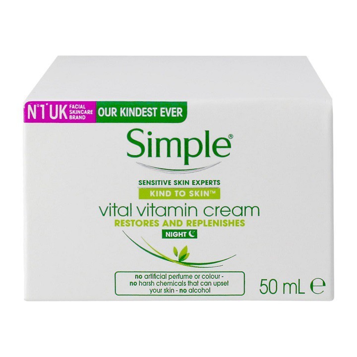 Kem dưỡng ẩm ban đêm Simple Vital Vitamin Cream Night 50ml