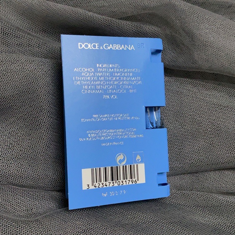 Sample Mẫu Thử Nước Hoa DOLCE & GABBANA Light Blue Eau De Toilette 1.5ml 0.05 Fl.oz