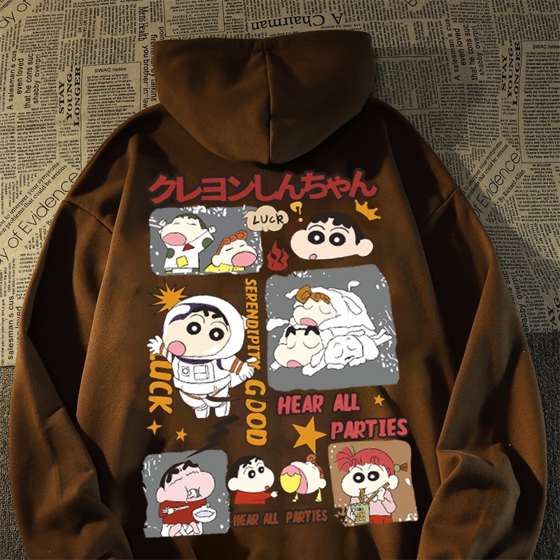 Áo Hoodie Tay Dài In Hình Cậu Bé Bút Chì Shin Hoạt Hình Dành Cho Cặp Đôi