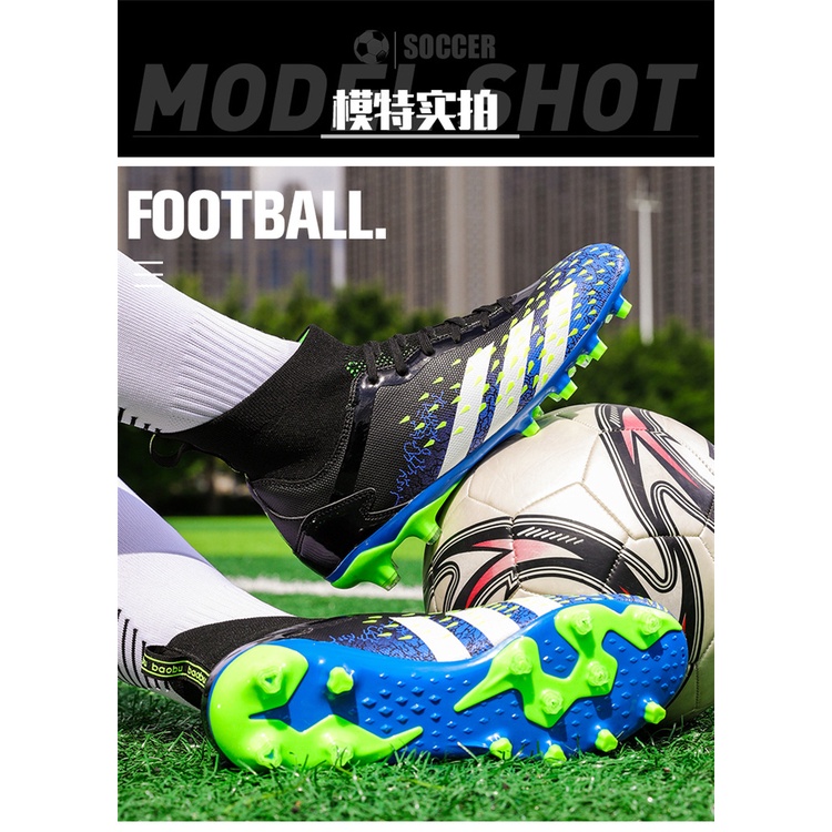 Giày bóng đá cổ cao đế có gai dáng dài thời trang xuất khẩu mới dành cho học sinh nam và nữ