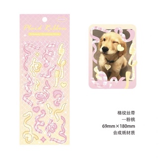 Stickers Ricoco ribbon lấp lánh trang trí sổ, toploader