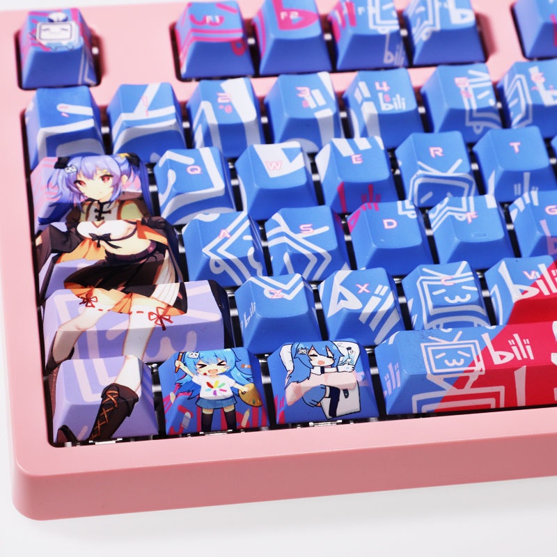 PBT 108 keys bilibili chủ đề keycap Bilibili phim hoạt hình anime otaku bàn phím cơ học dễ thương keycap