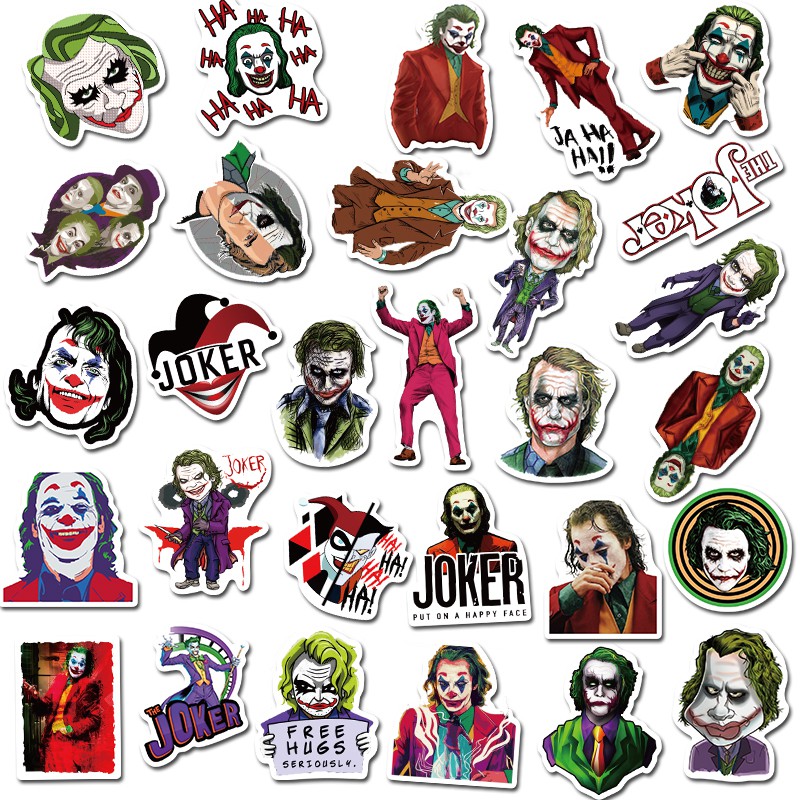 Set 50 Miếng Dán Trang Trí Chống Thấm Nước Hình Joker Độc Đáo