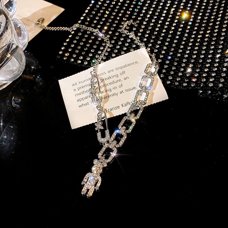 Vòng cổ Hình Gấu Đính Đá Toàn Diện Phong Cách Hip Hop Sang Trọng Thời Thượng 2022 Cho Nữ