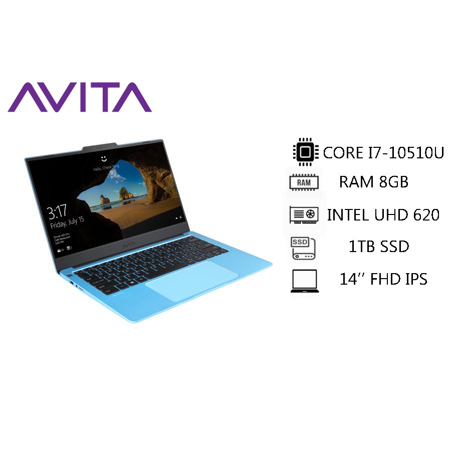 Laptop AVITA LIBER V14–Màu Xanh–Intel Core I7-10510U/RAM 8GB/ SSD 1TB/ Win 10 Home | BigBuy360 - bigbuy360.vn