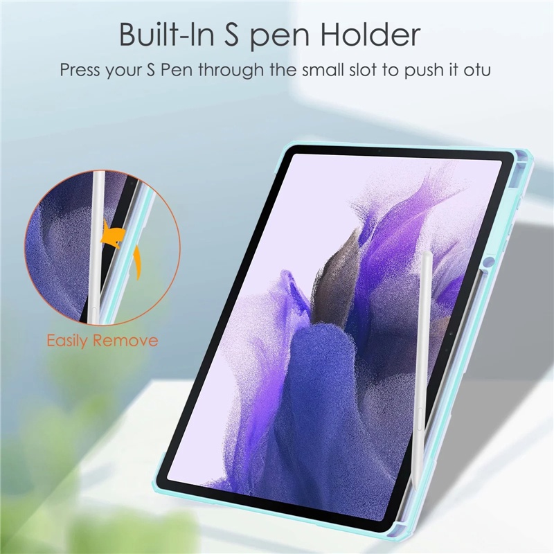 Ốp Máy Tính Bảng Tpu Acrylic Gập Ba Tự Động Thông Minh Cho Samsung Galaxy Tab S7 Fe 2021 12.4inch Samsung Tab S7 Lite Sm-T730 T736