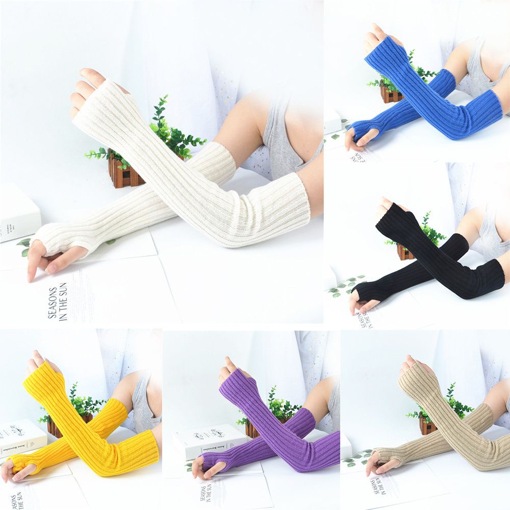 Găng tay len dài hở ngón mềm mại giữ ấm mùa đông MIHAN1