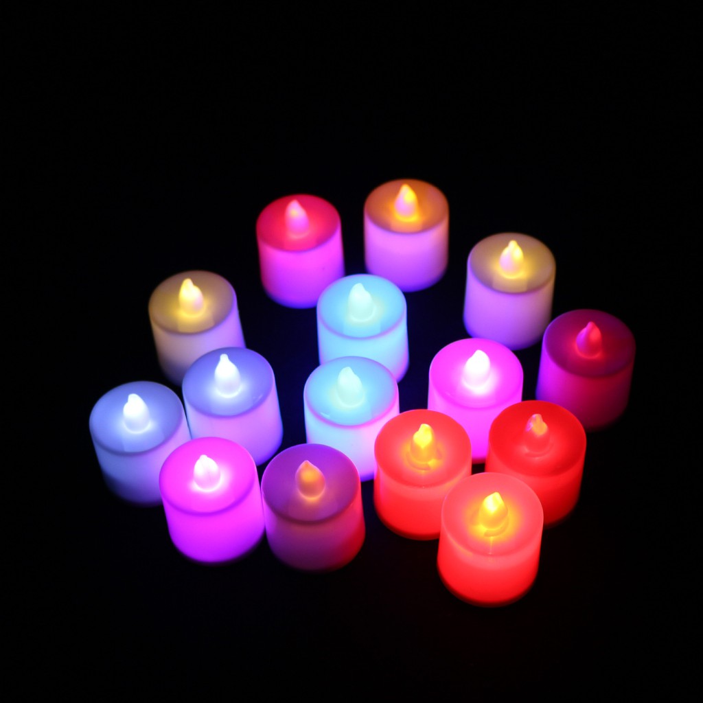 Đèn led hình ngọn nến sử dụng pin nhiều màu sắc