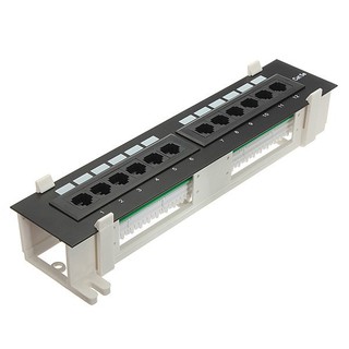 3C CAT5e Pro RJ45 Network Mini Patch Panel Wall Mount Rack Surface Bracket 12 P