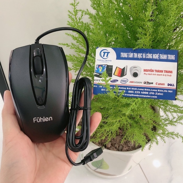 Chuột có dây Fuhlen L102 Optical Black USB - Mua kèm Bàn di chuột  - Mới Chính Hãng Ninza bảo hành 24 Tháng
