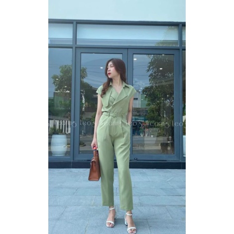 (Thanh lý) Set Áo 4 nút quần baggy - Xanh bơ