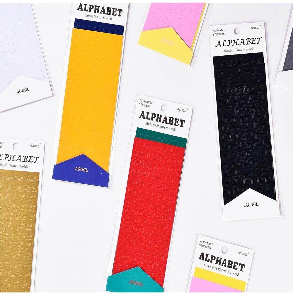 OCEANMAP Sticker Dán Trang Trí Album Ảnh Họa Tiết Chữ Cái Và Con Số Theo Phong Cách Retro Sáng Tạo