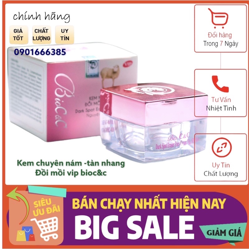 Mỹ phẩm bioc&c -dưỡng trắng giữ ẩm - nám  vip 20g