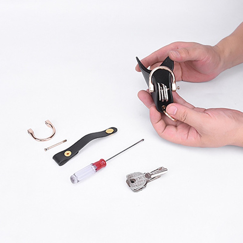 Ví Da Ngắn Đựng Chìa Khóa Xe Hơi Phong Cách Vintage Sáng Tạo DIY