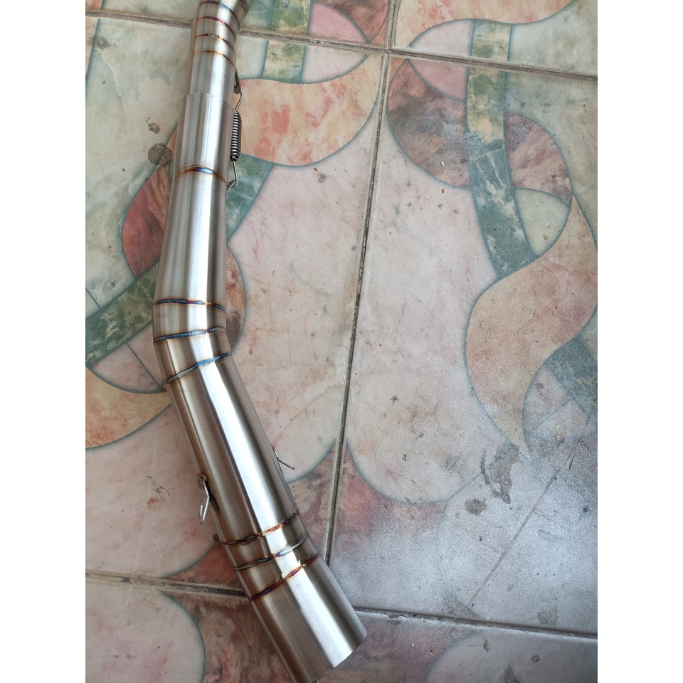 Cổ pô 2 khúc Winner 150, Winner X, Sonic inox 304 tít sâu titan