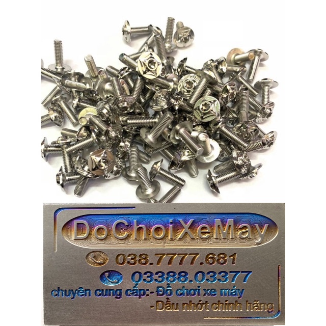 Ốc Salaya 5li15 , 6li10 6li15 6li20 , 8li20 8li25 Dù Phay chuẩn Inox 304 . DoChoiXeMay