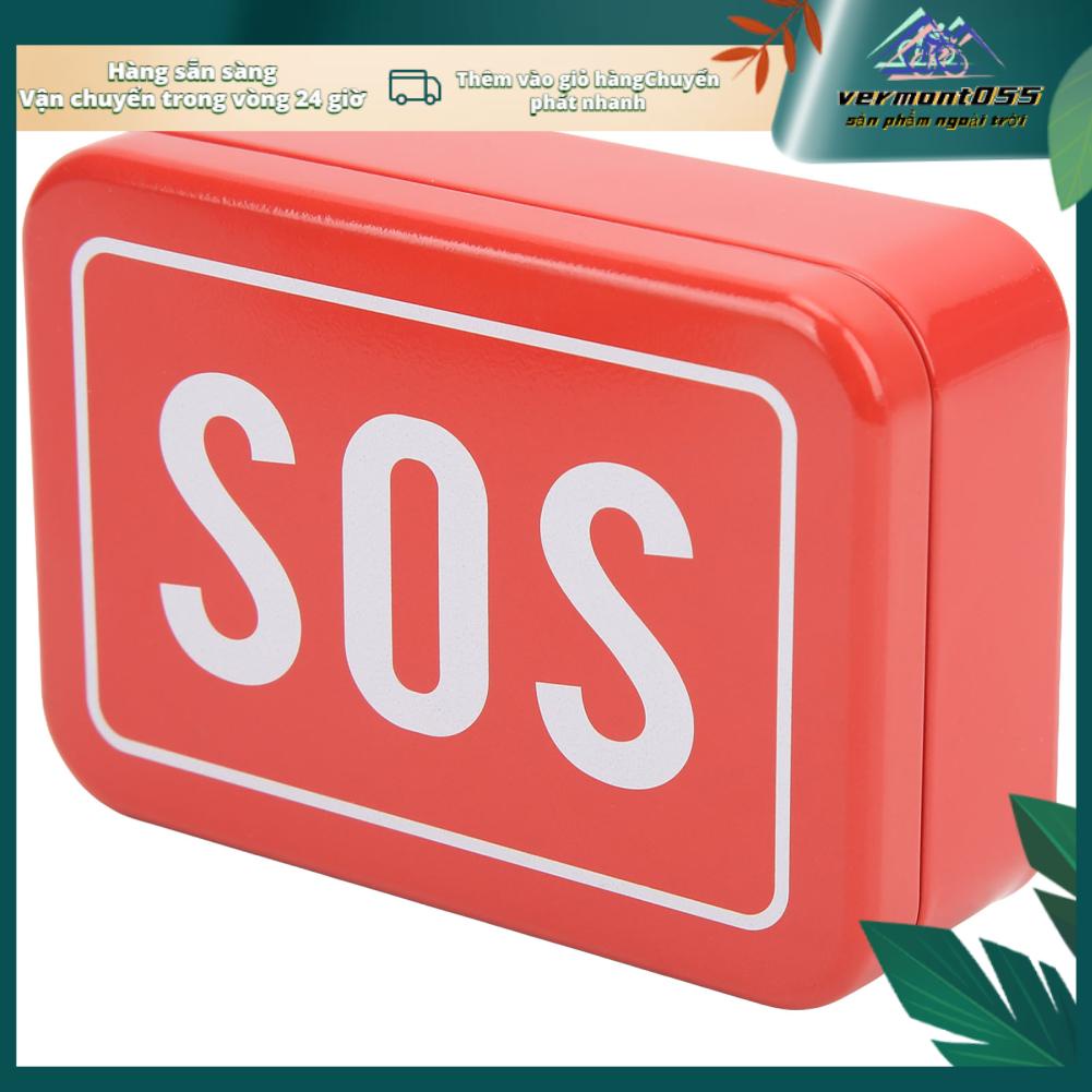 Vermont055 Hộp sắt sinh tồn mini SOS đựng đồ tại hiện trường di động Bộ lưu trữ dụng cụ khẩn cấp cho cắm trại ngoài trời