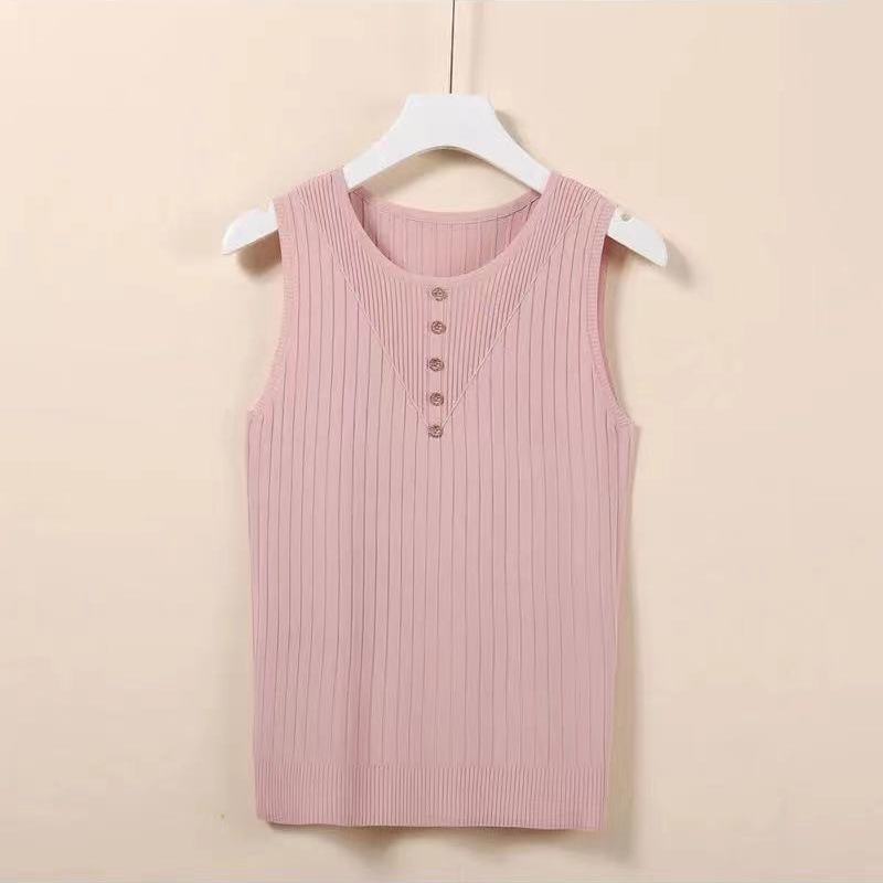 Áo Sweater Dệt Kim Mỏng Sát Nách Dáng Rộng Thời Trang Mùa Hè Cho Nữ Size S-5Xl