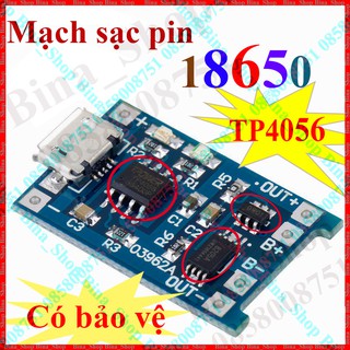 Mạch sạc pin 18650 có bảo vệ , Mạch sạc pin TP4056 / TC4056
