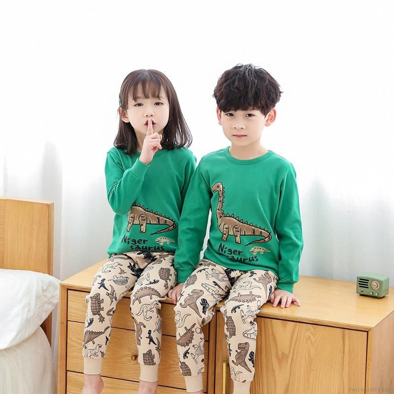 Bộ đồ ngủ dài in hoạt hình dễ thương cho bé