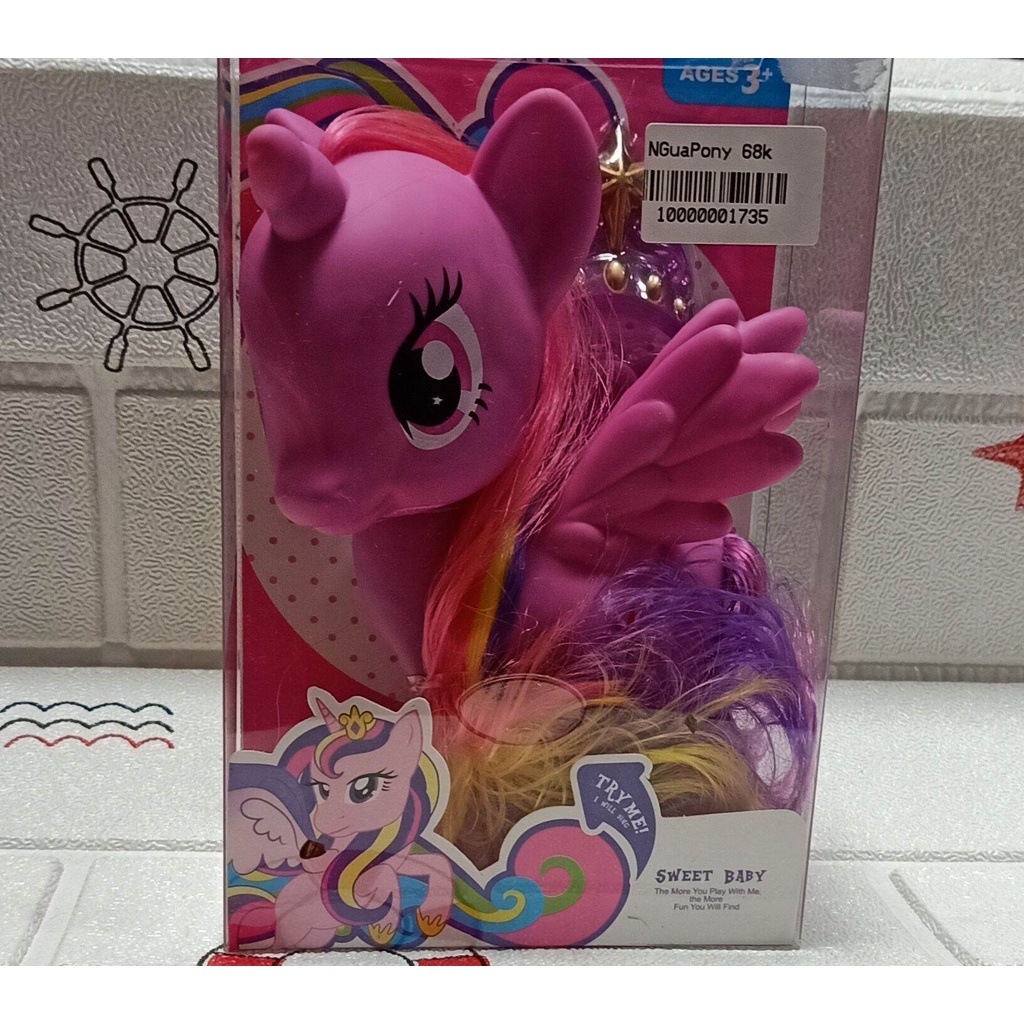 Đồ chơi trẻ em Ngựa Pony- nhân vật phim hoạt hình My Little Pony bằng nhựa cao cấp Gấu Con