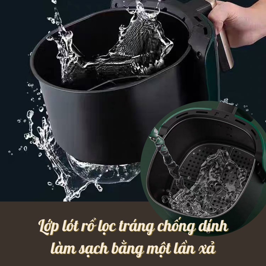 Nồi Chiên Không Dầu Mini Druella 3L Nhập Khẩu Đức Chính Hãng Có Tay Xách Tiện Lợi